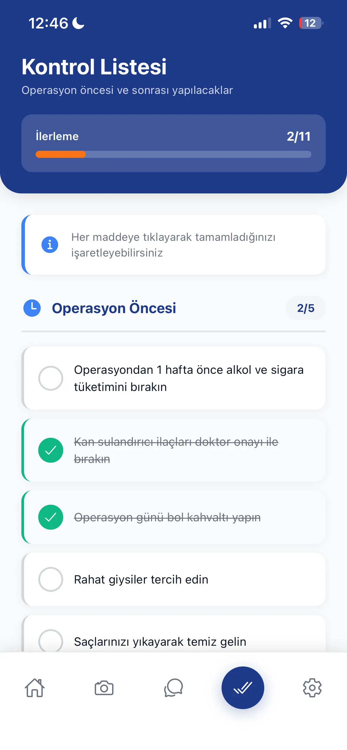 Operasyon Öncesi Liste